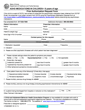 Illinois ADHD Medication Prior Authorization Request Form