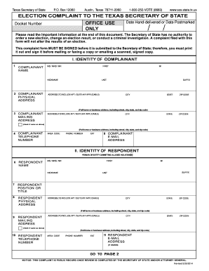 Election Complaint Form