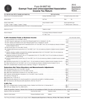 Massachusetts Form M-990T-62