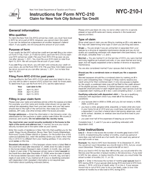 New York City School Tax Credit Form NYC-210