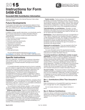 Form 5498-ESA Instructions
