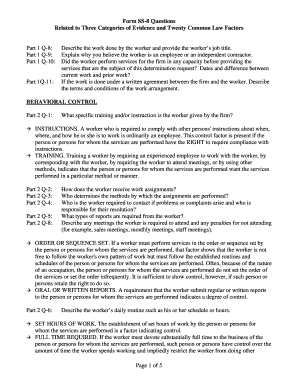 IRS Form SS-8 Questions