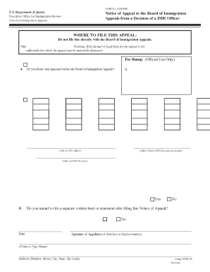 US Immigration Appeal Notice