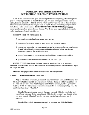 Maryland Limited Divorce Complaint Form