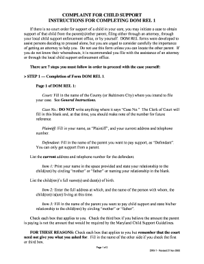 Complaint for Child Support