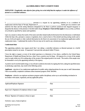 Alcohol/Drug Test Consent Form