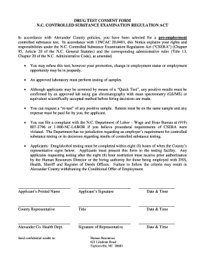 Drug Test Consent Form