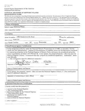National Register of Historic Places Nomination Form