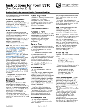 IRS Form 5310 Application for Determination for Terminating Plan