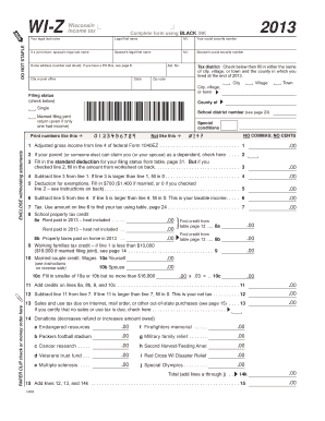 Wisconsin Form WI-Z 2013