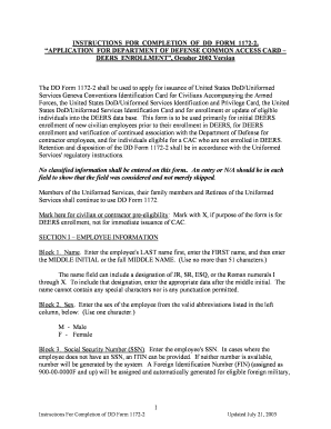 DD Form 1172-2 Application