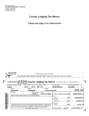 Colorado County Lodging Tax Return