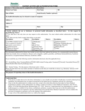 Patient Access and Authorization Form