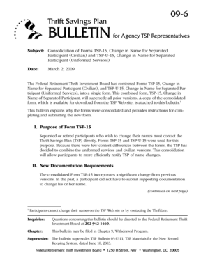 TSP-15 Form for Name Change