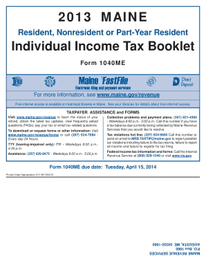 Maine Individual Income Tax Form 1040ME