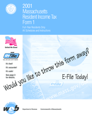 Massachusetts Resident Income Tax Form 1