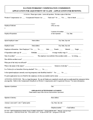 Illinois Workers' Compensation Claim Application