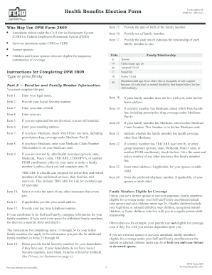 OPM Form 2809 Health Benefits Election