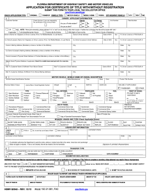 Florida Certificate of Title Application