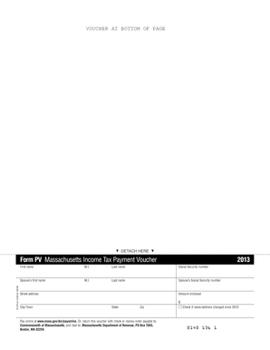 Massachusetts Income Tax Payment Voucher