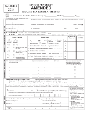 New Jersey Amended Income Tax Return