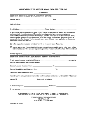 Current Leave of Absence Form