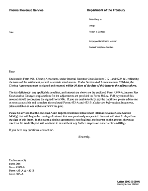 IRS Form 906 Closing Agreement