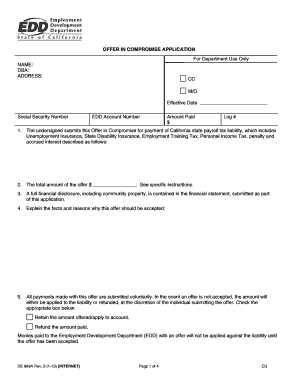 California Offer in Compromise Application