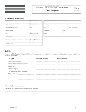 Offer in Compromise Booklet - Utah State Tax Commission - Utah.gov - tax utah