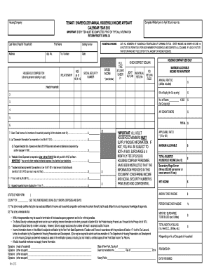 New York Tenant Shareholder Annual Household Income Affidavit