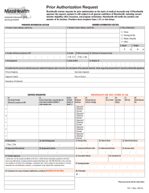 MassHealth Prior Authorization Request