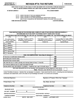 Nevada IFTA Tax Return Form MC366