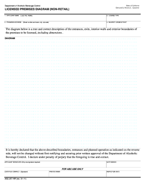 California Licensed Premises Diagram