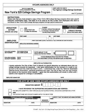 New York 529 College Savings Program Deduction Form