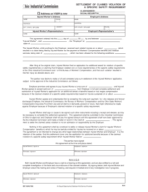 IC-10 Settlement VSSR - The Industrial Commission of Ohio