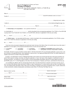 New York Group Affidavit DTF-350