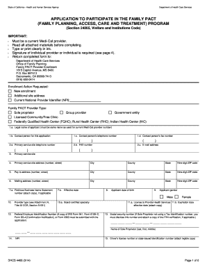 California Family PACT Program Application