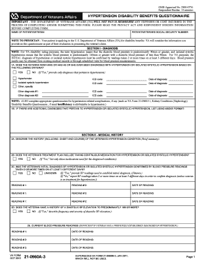 Hypertension Disability Benefits Questionnaire