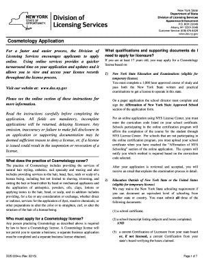 New York State Cosmetology License Application
