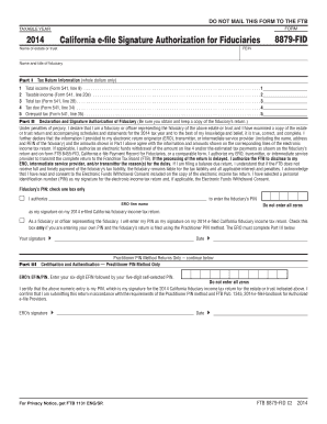 California e-file Signature Authorization for Fiduciaries