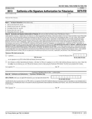 California e-file Signature Authorization for Fiduciaries