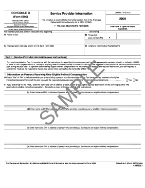 Schedule C (Form 5500) Service Provider Information