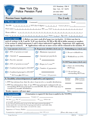 Pension Loan Application - nyc