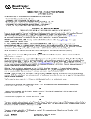 VA Form 22-1990 Application for Education Benefits