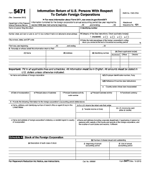Form 5471 Information Return of U.S. Persons With Respect to Certain Foreign Corporations