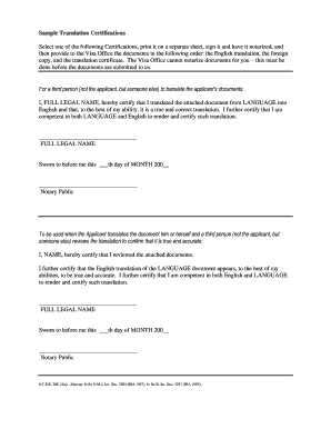 Translation Certification for Visa Application
