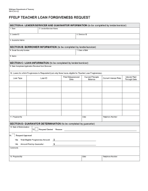 FFELP Teacher Loan Forgiveness Request