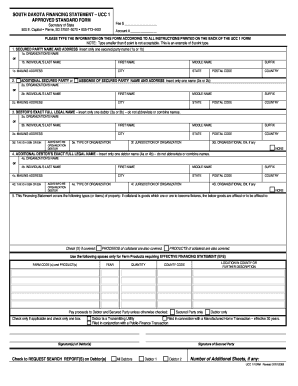 South Dakota UCC 1 Financing Statement