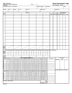 Wisconsin Stand Examination Tally Form