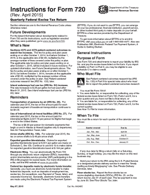 Form 720 Quarterly Federal Excise Tax Return